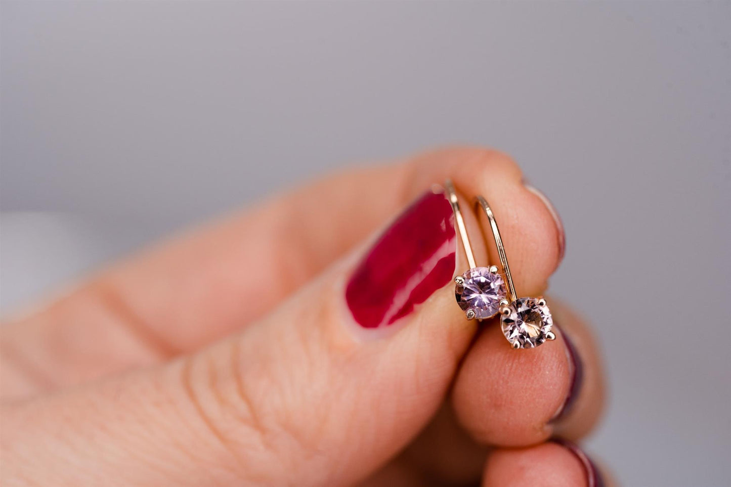 14K Rose Gold Morganite Drop Earrings