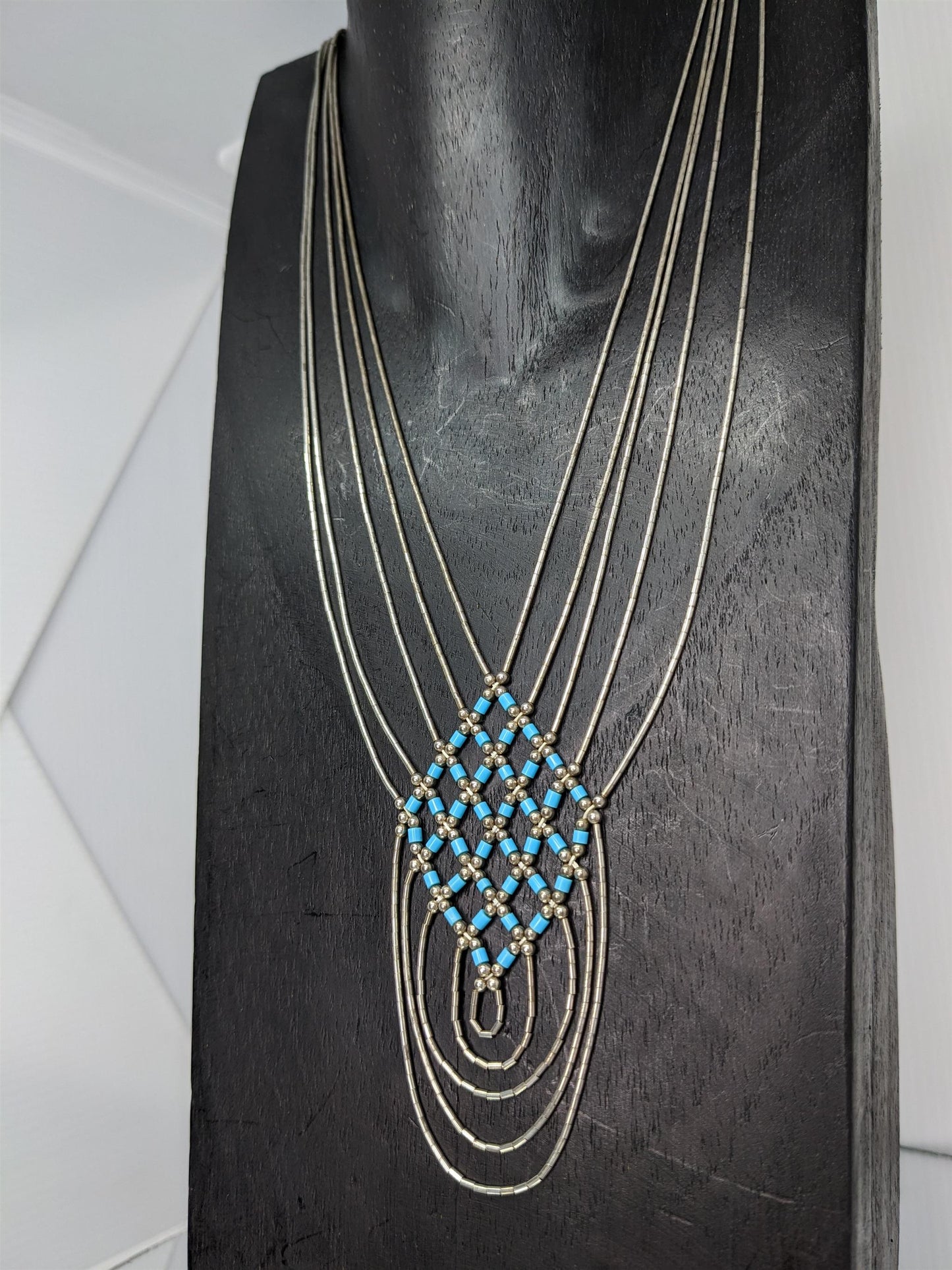 Liquid Silver and Turquoise Necklace