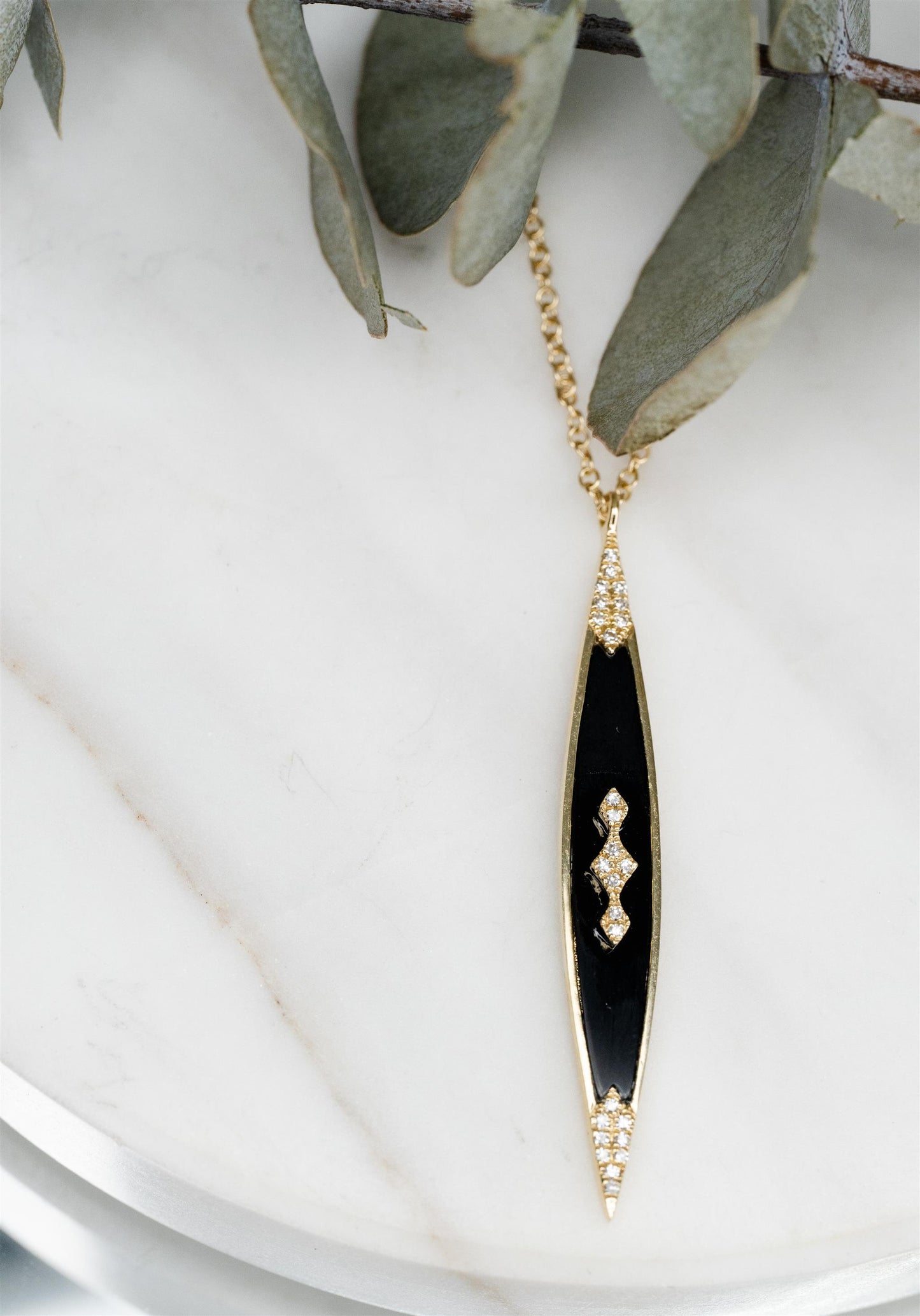Black Onyx Diamond Necklace