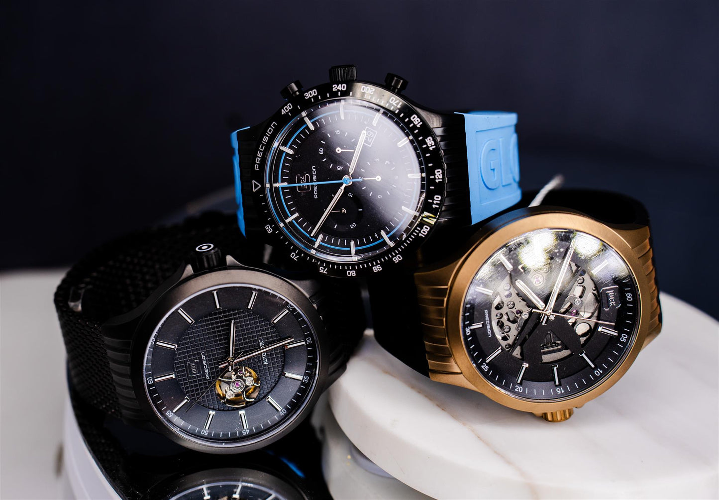 Black Glock Watch With Mesh Band