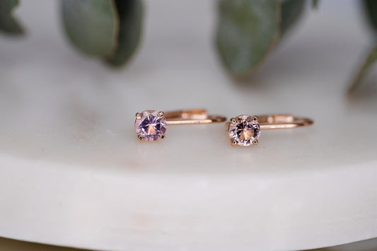 14K Rose Gold Morganite Drop Earrings