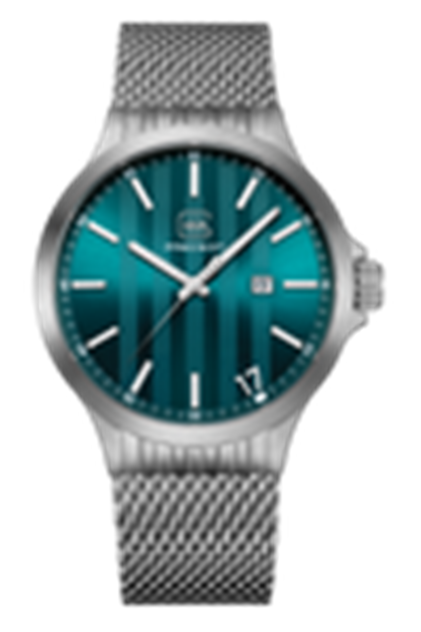 Silver With Green Face Glock Watch