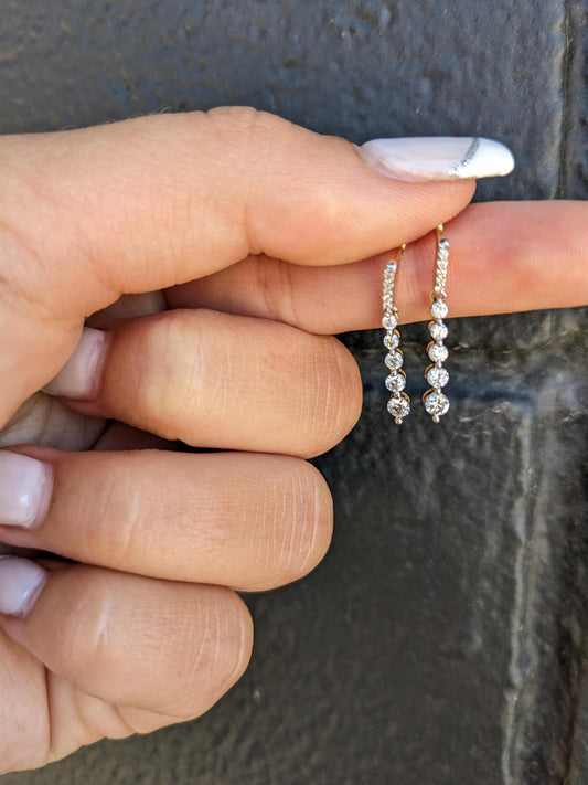 10K Yellow Gold Diamond Drop Earrings