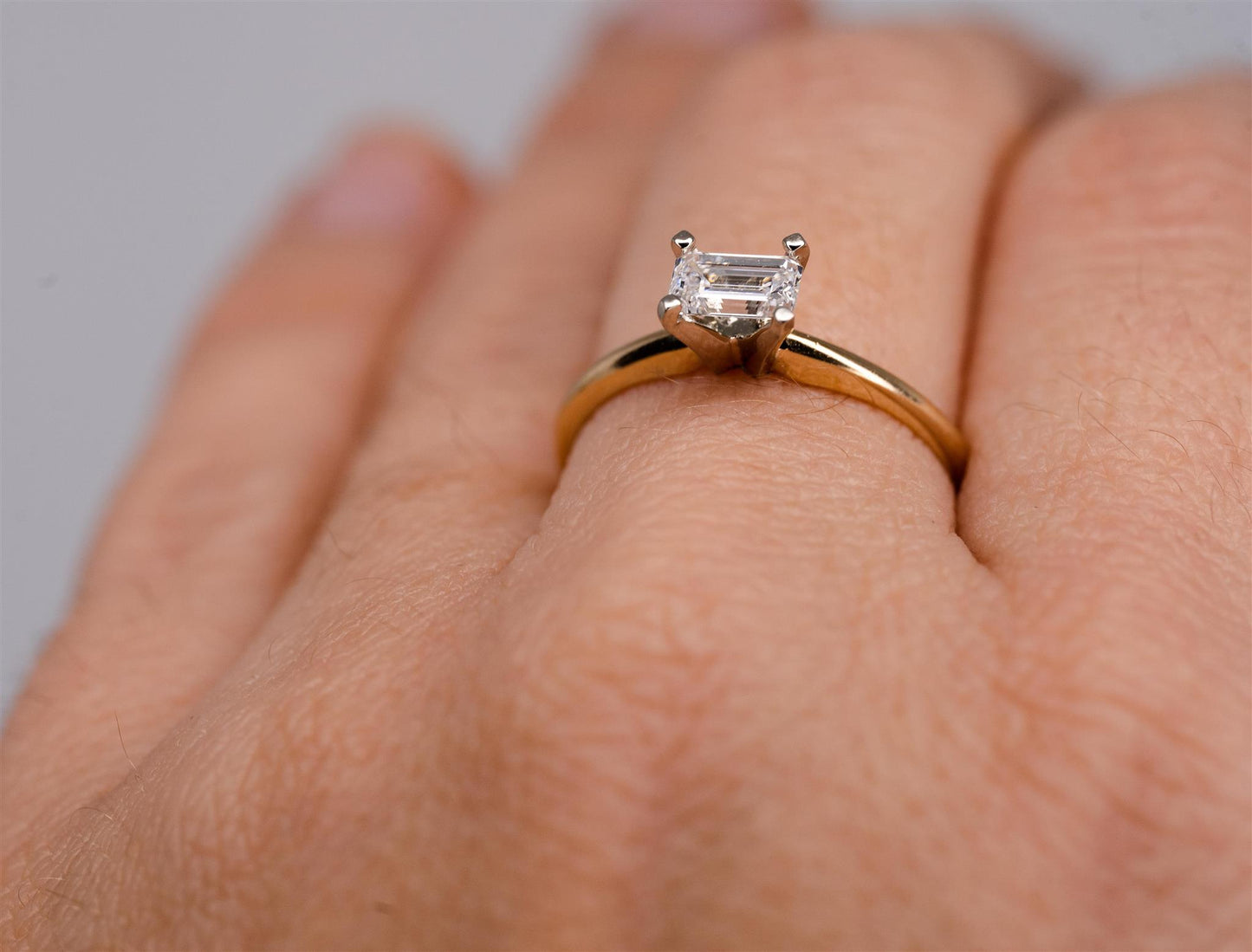 14K Yellow Gold Solitaire 0.41ct. Diamond Ring