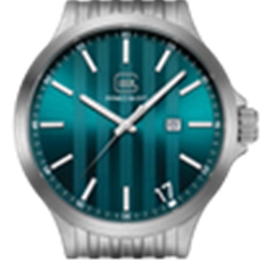 Silver With Green Face Glock Watch