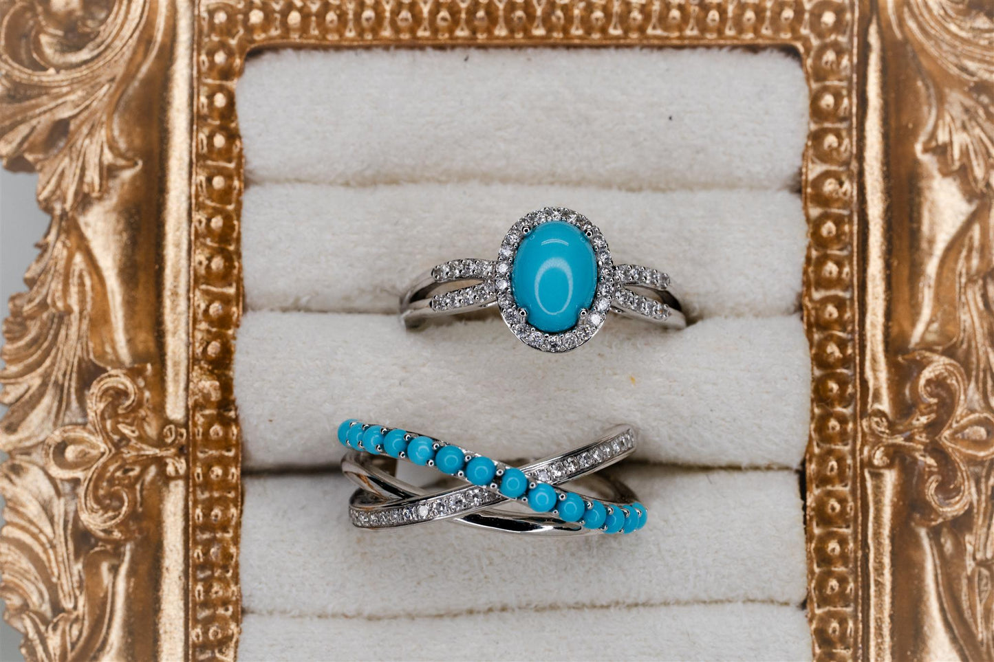 Turquoise & Diamond Criss Cross Band
