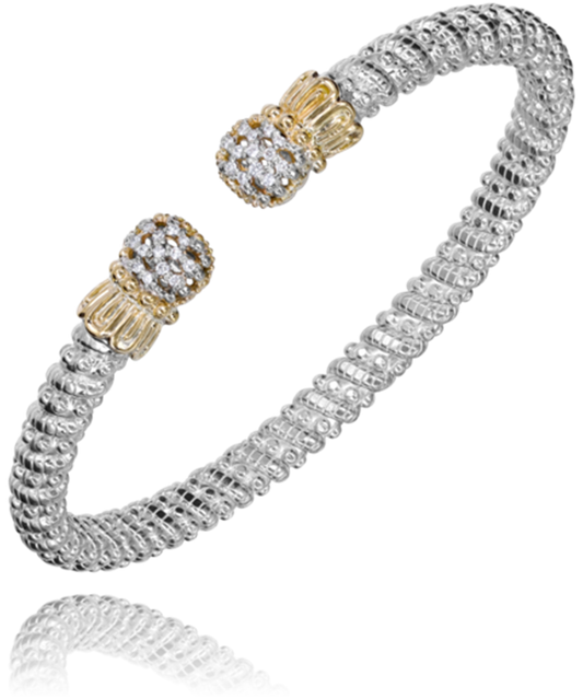Yellow Gold and Sterling Silver Diamond Bracelet