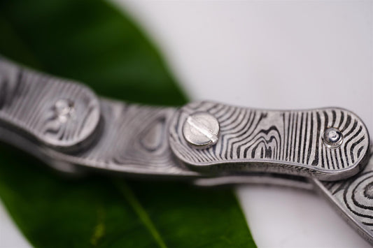Chris Ploof - Damascus Steel Chain Bracelet 8in