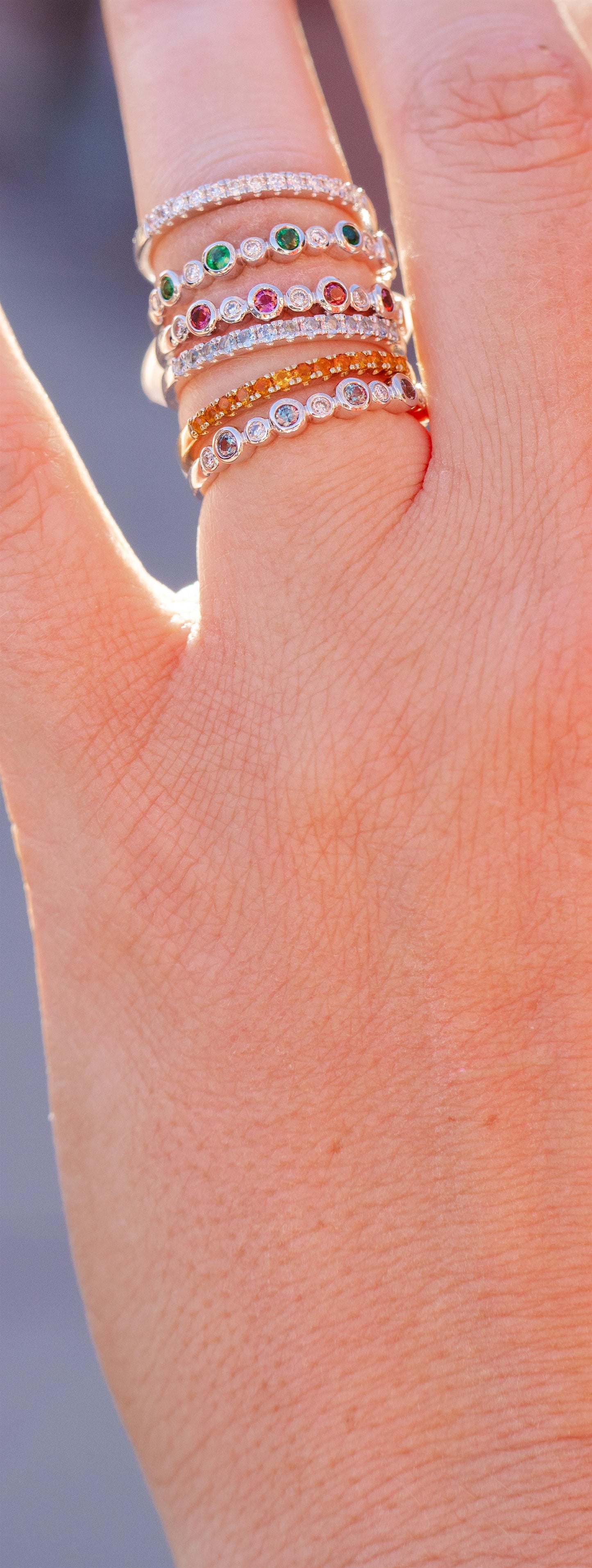 Colored Stone Rings  -  Women'