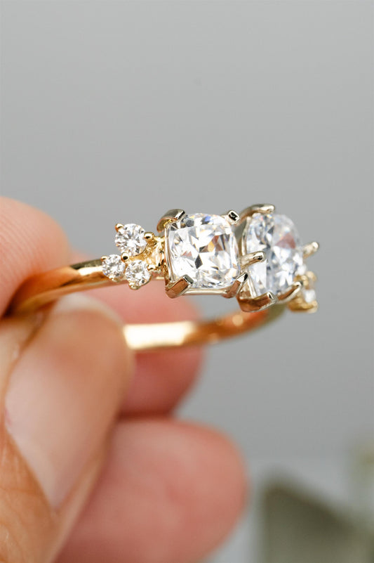 14k Yellow gold diamond semi mount ring