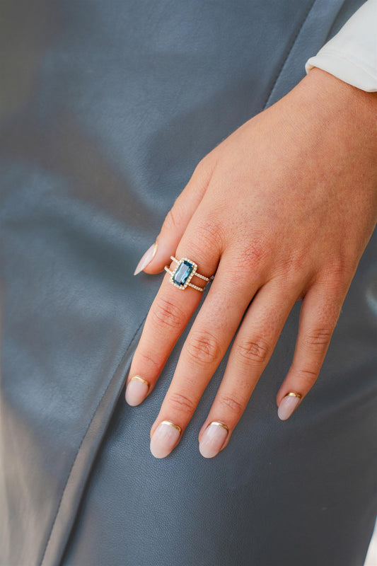 London Blue Topaz And Diamond Ring