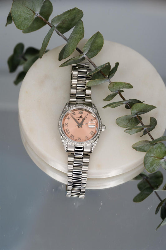 Stainless Steel Pink Womens Watch
