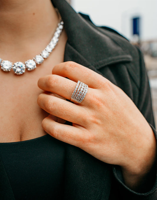 Silver Multi Bar Ring