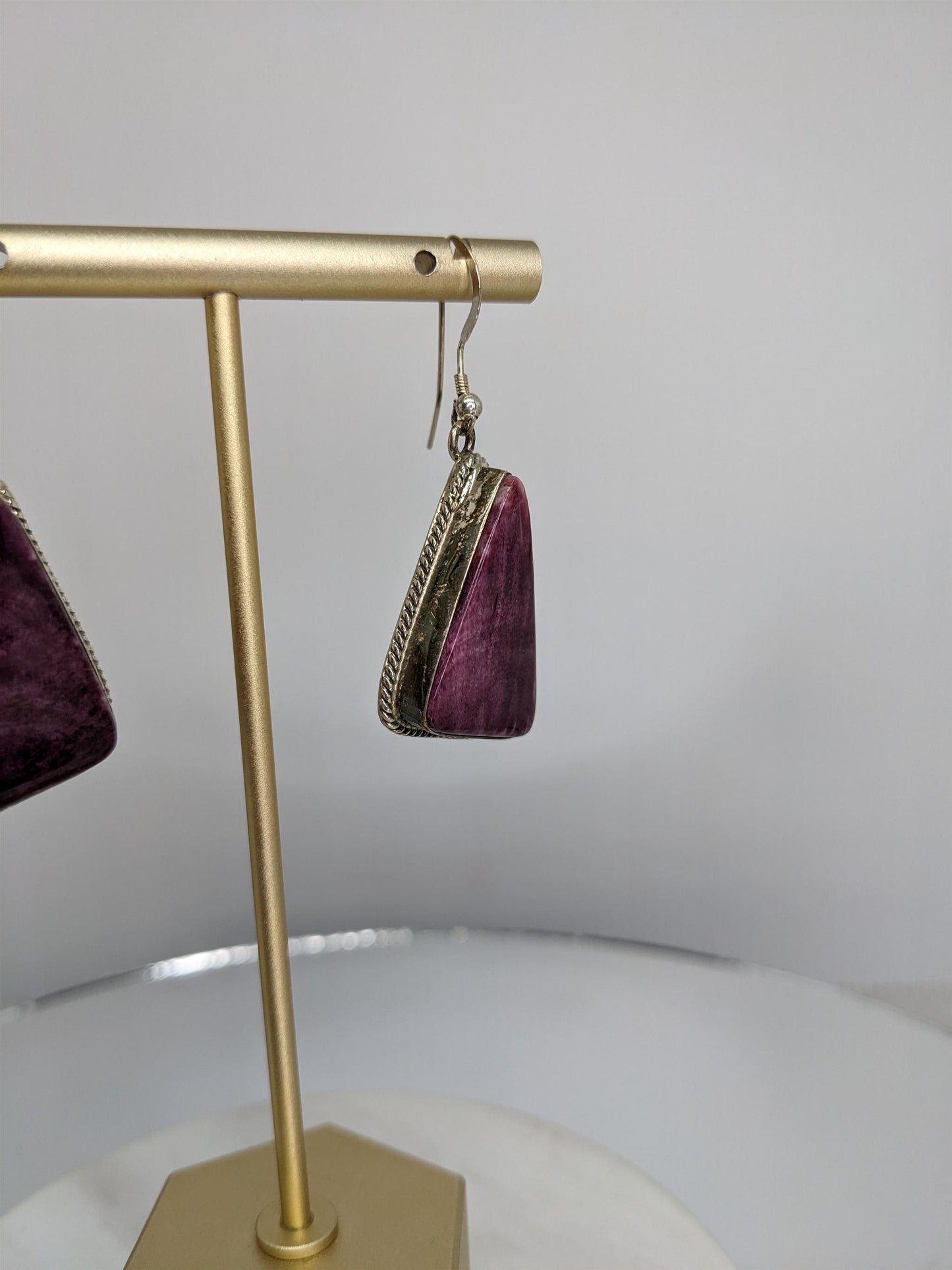 Purple Spiney Oyster Sterling Silver Earrings