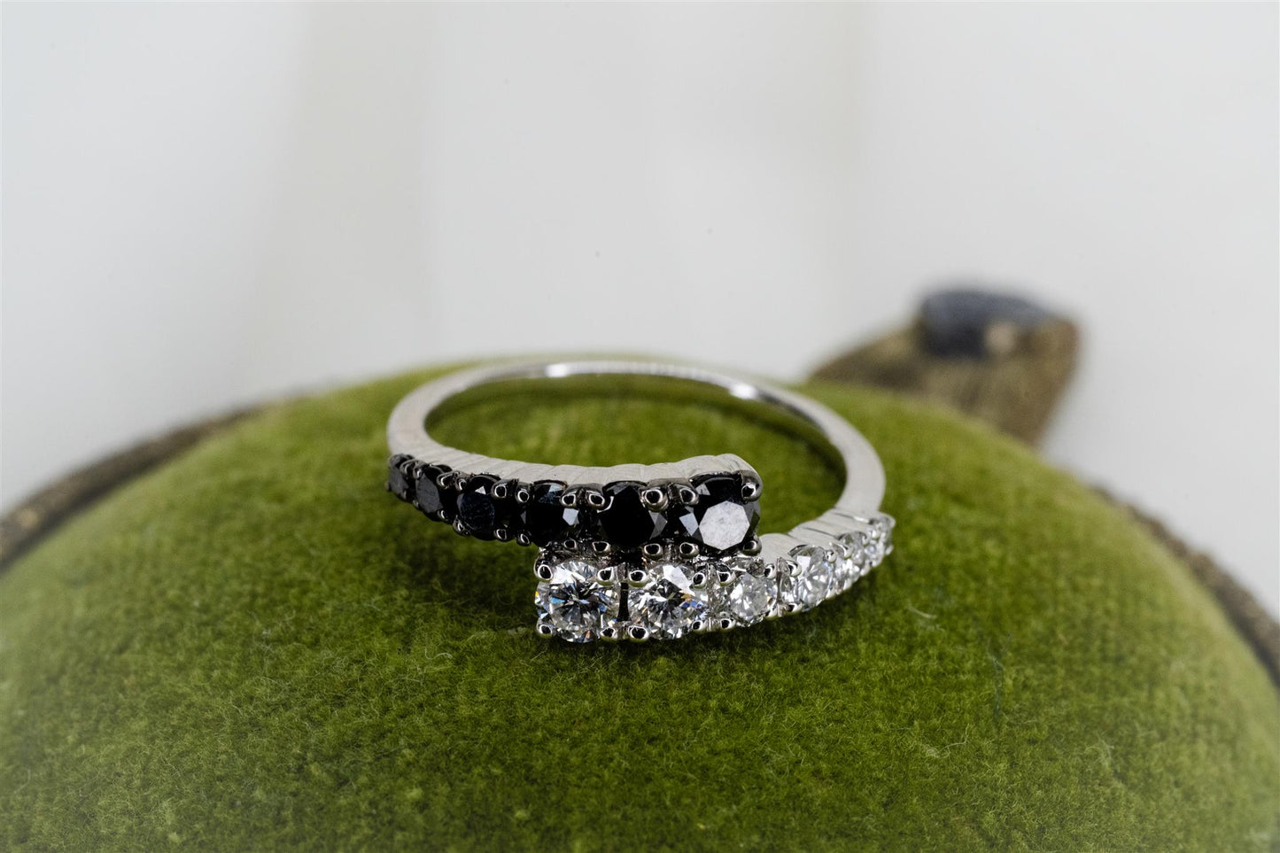 Graduated Black & White Diamond Ring