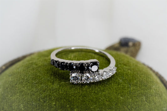 Graduated Black & White Diamond Ring