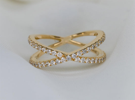 Criss Cross Diamond Ring