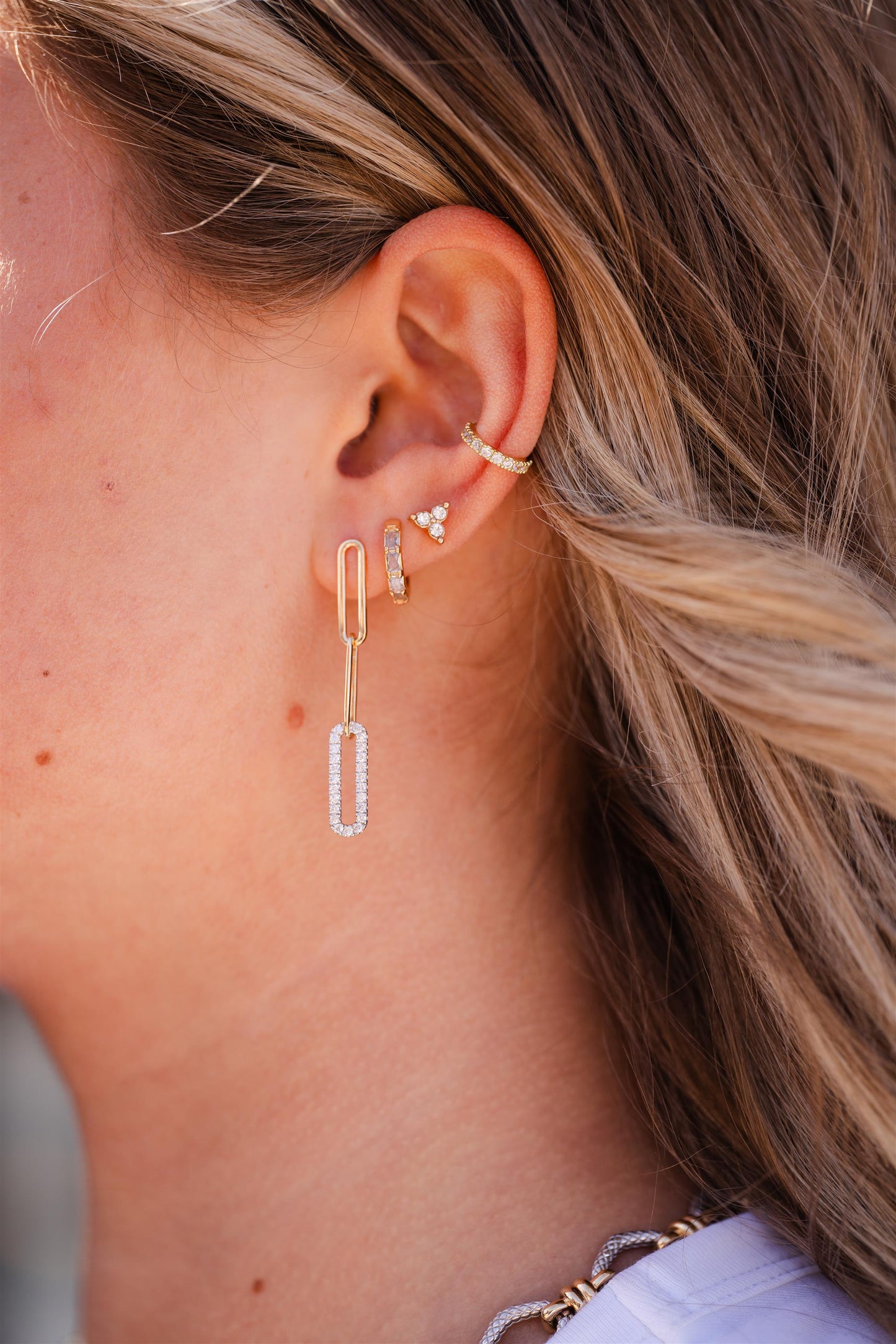 Paperclip Diamond Earrings