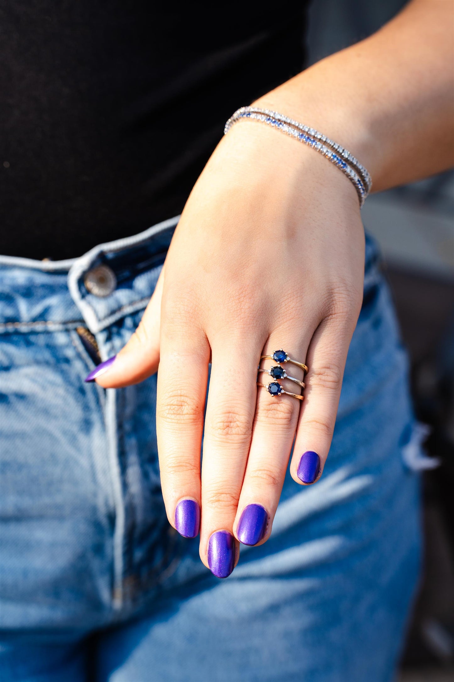 Colored Stone Rings  -  Women'