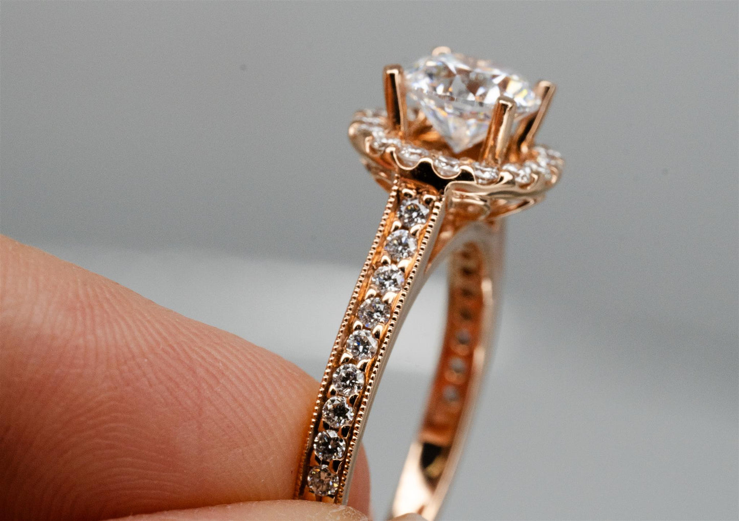 14k Rose gold diamond ring