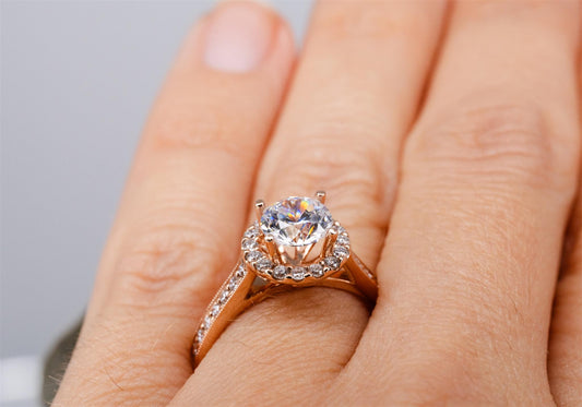 14k Rose gold diamond ring