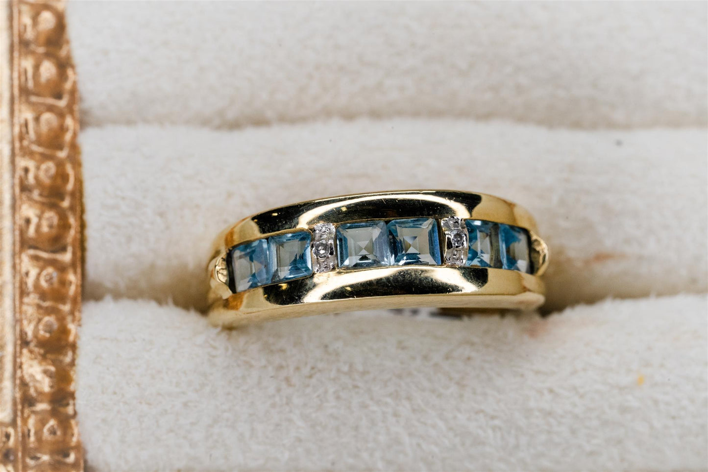 Blue Topaz & Diamond Band