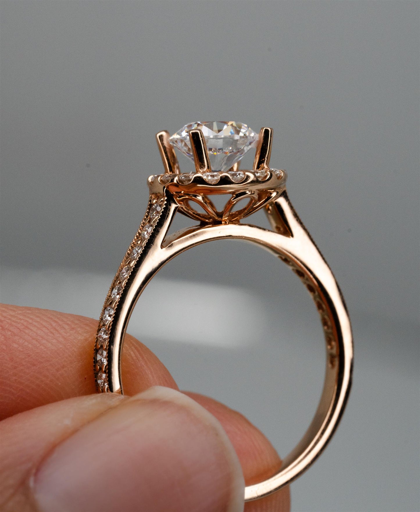 14k Rose gold diamond ring