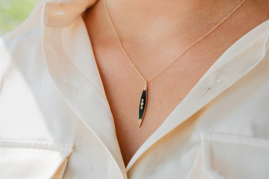 Black Onyx Diamond Necklace