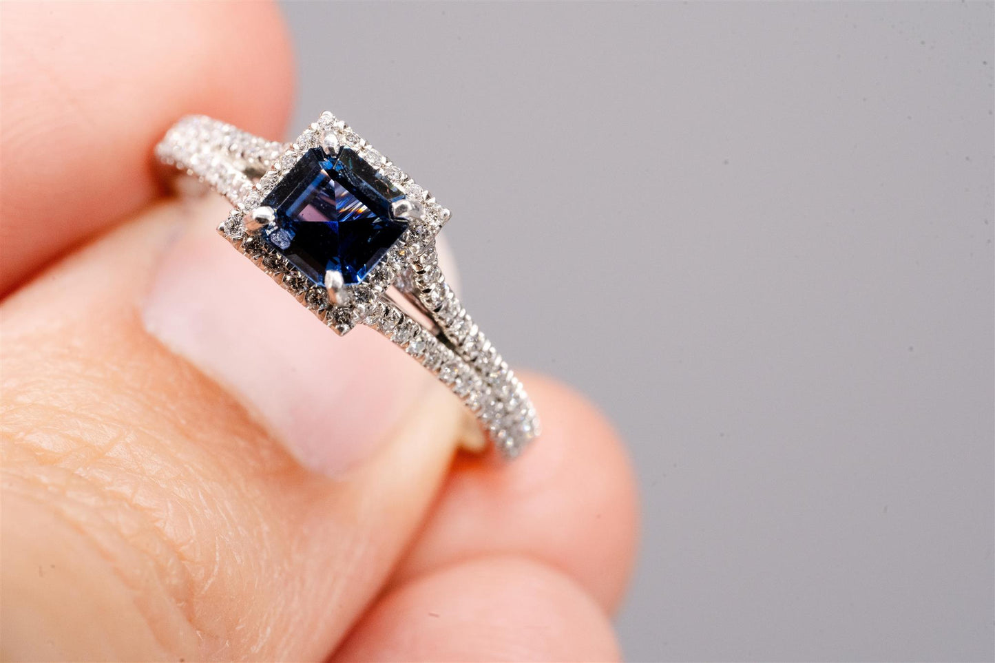 Platinum Blue Yogo MT Sapphire and Diamond Ring