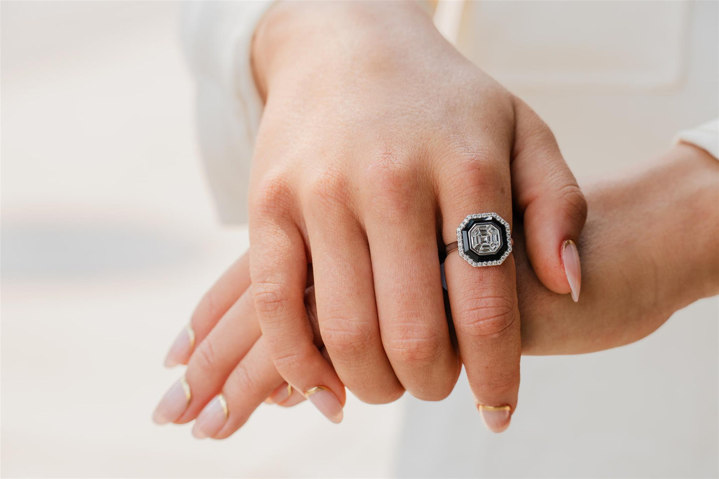 Black Onyx And Diamond Ring