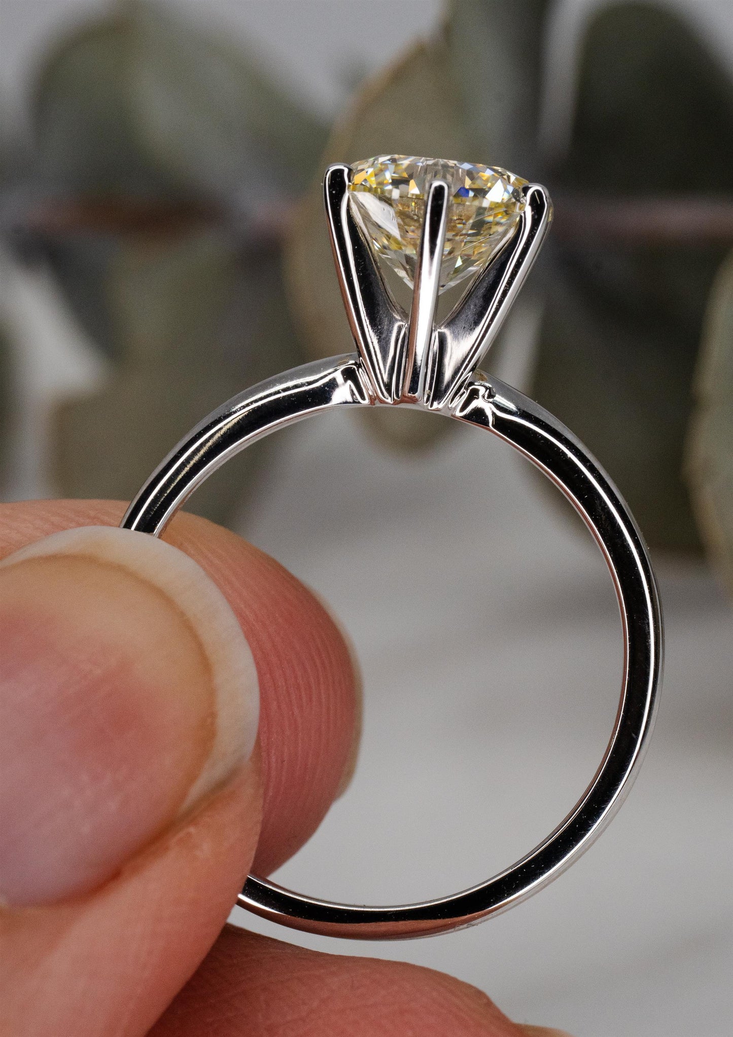 14k White Gold Solitare