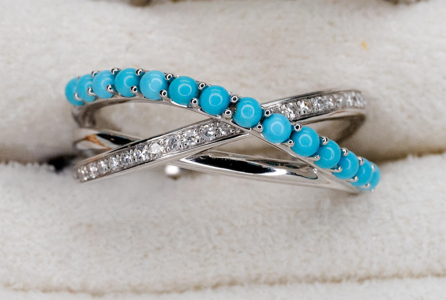 Turquoise & Diamond Criss Cross Band