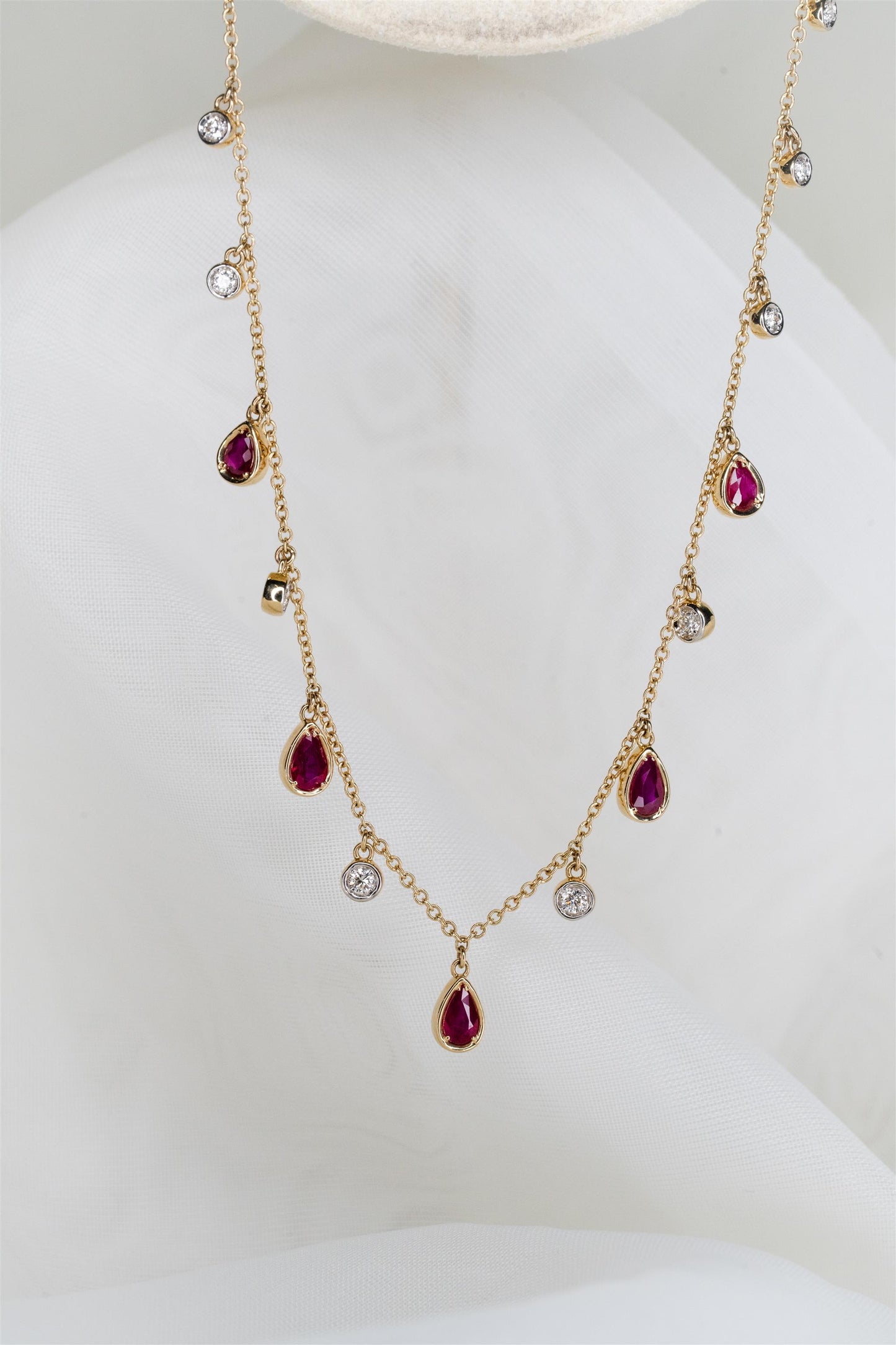 Ruby & Diamond Dangle Necklace