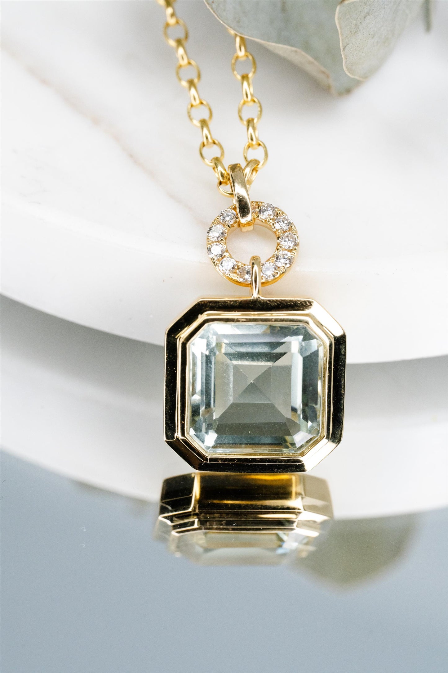 Green Amethyst And Diamond Necklace