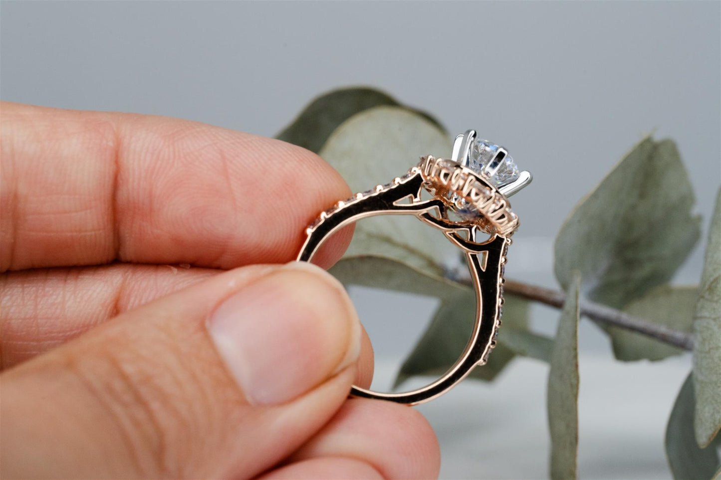 14k Rose Gold Semi Mount Diamond Ring