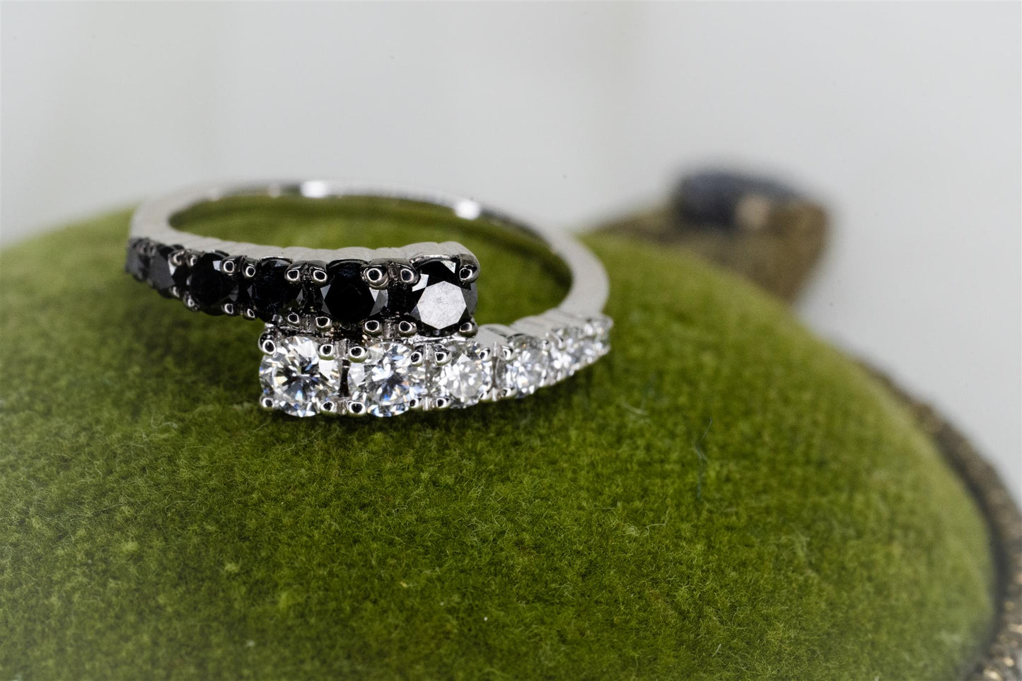 Graduated Black & White Diamond Ring