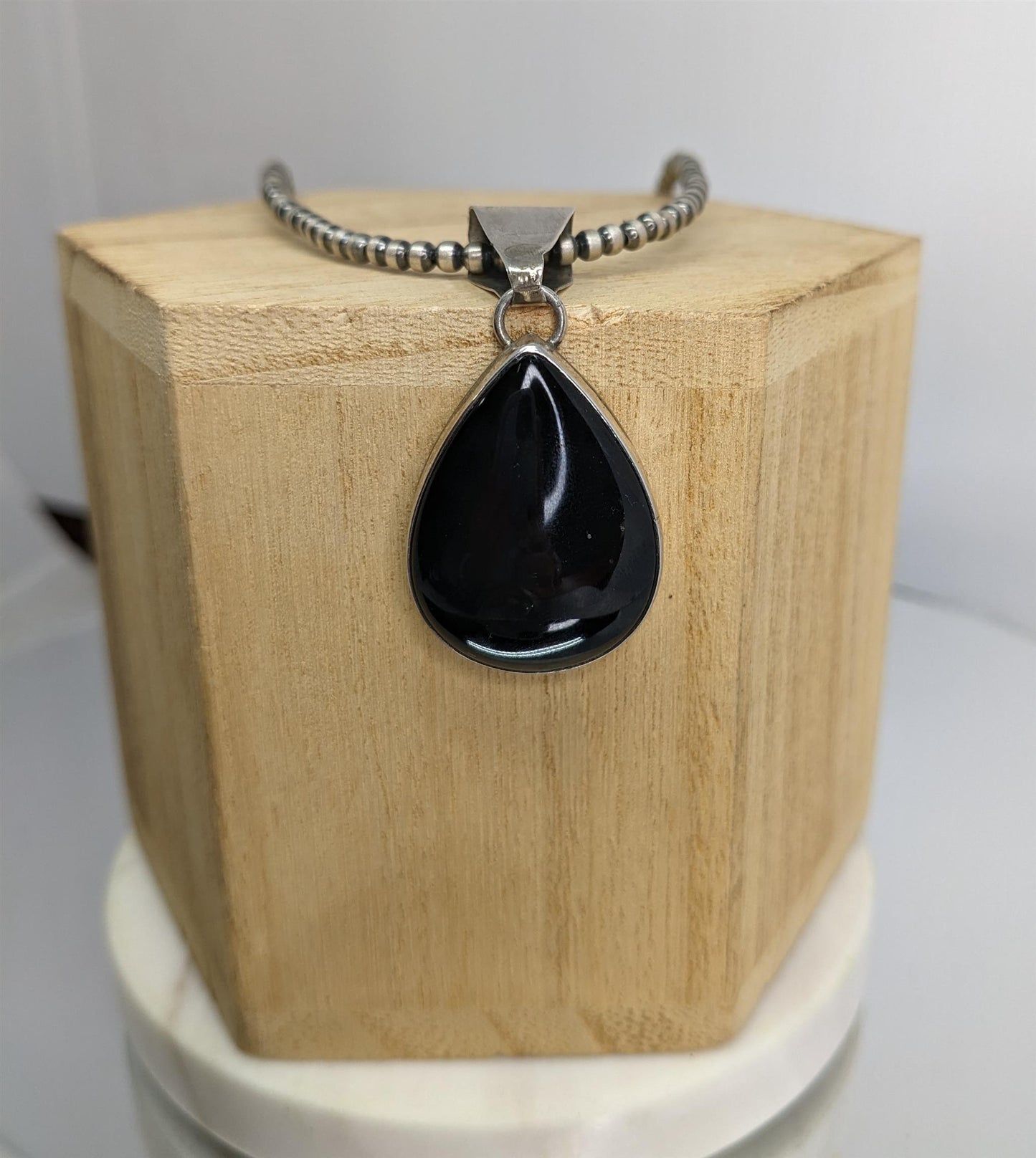 Black Onyx Teardrop Pendant