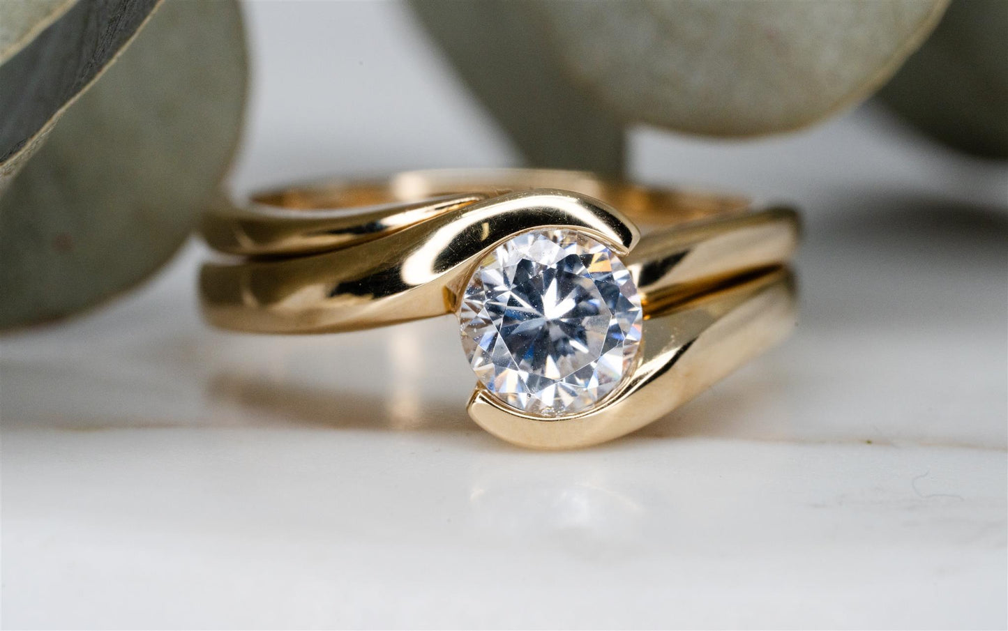 14k Yellow gold 1ct diamond wedding ring