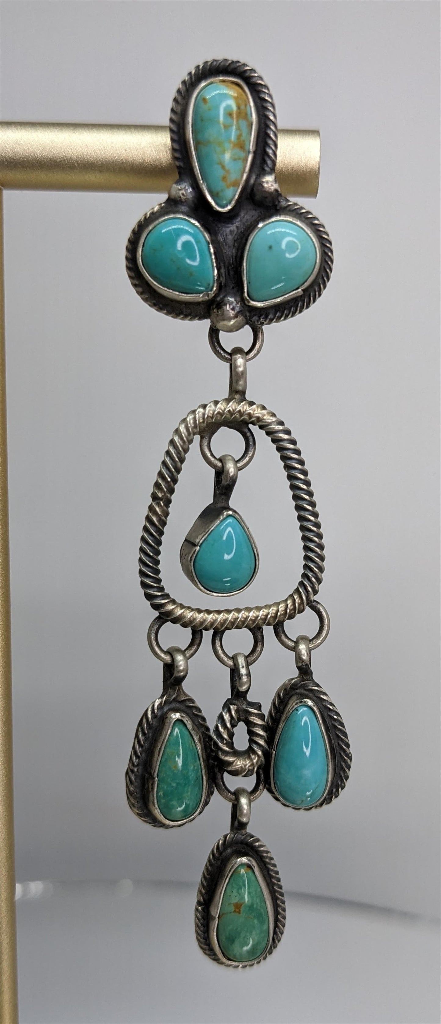 Multi Turquoise Teardrop Dangle Earrings