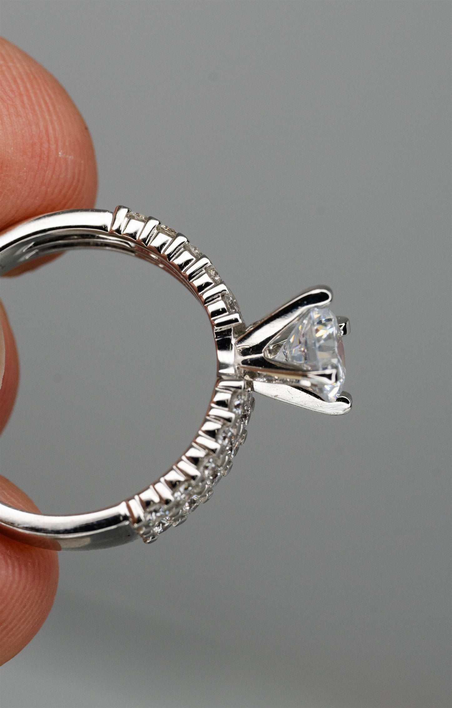 14k White gold Semi Mount Ring