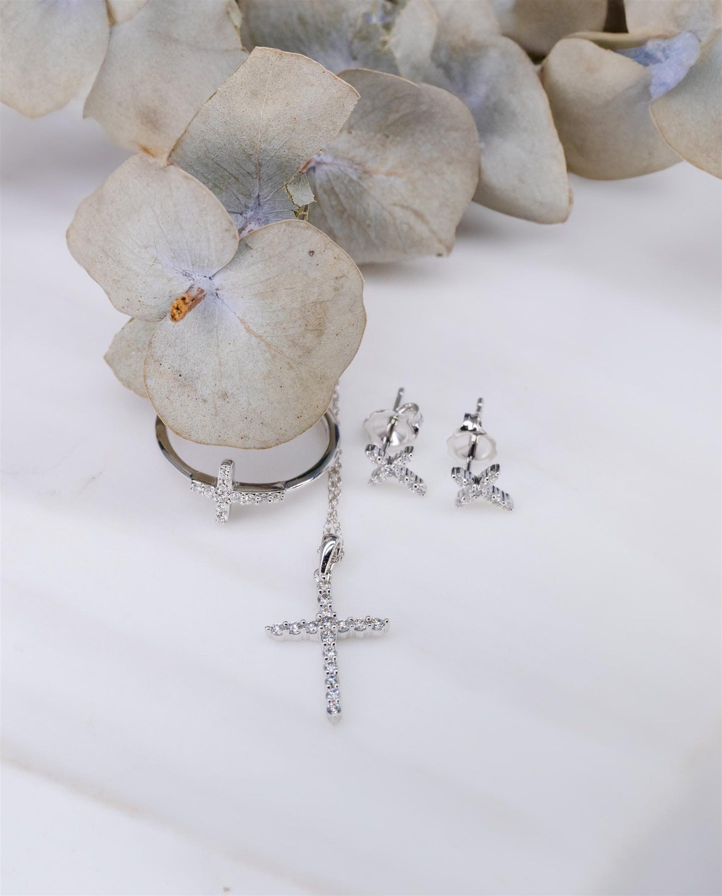 Diamond Cross Earrings