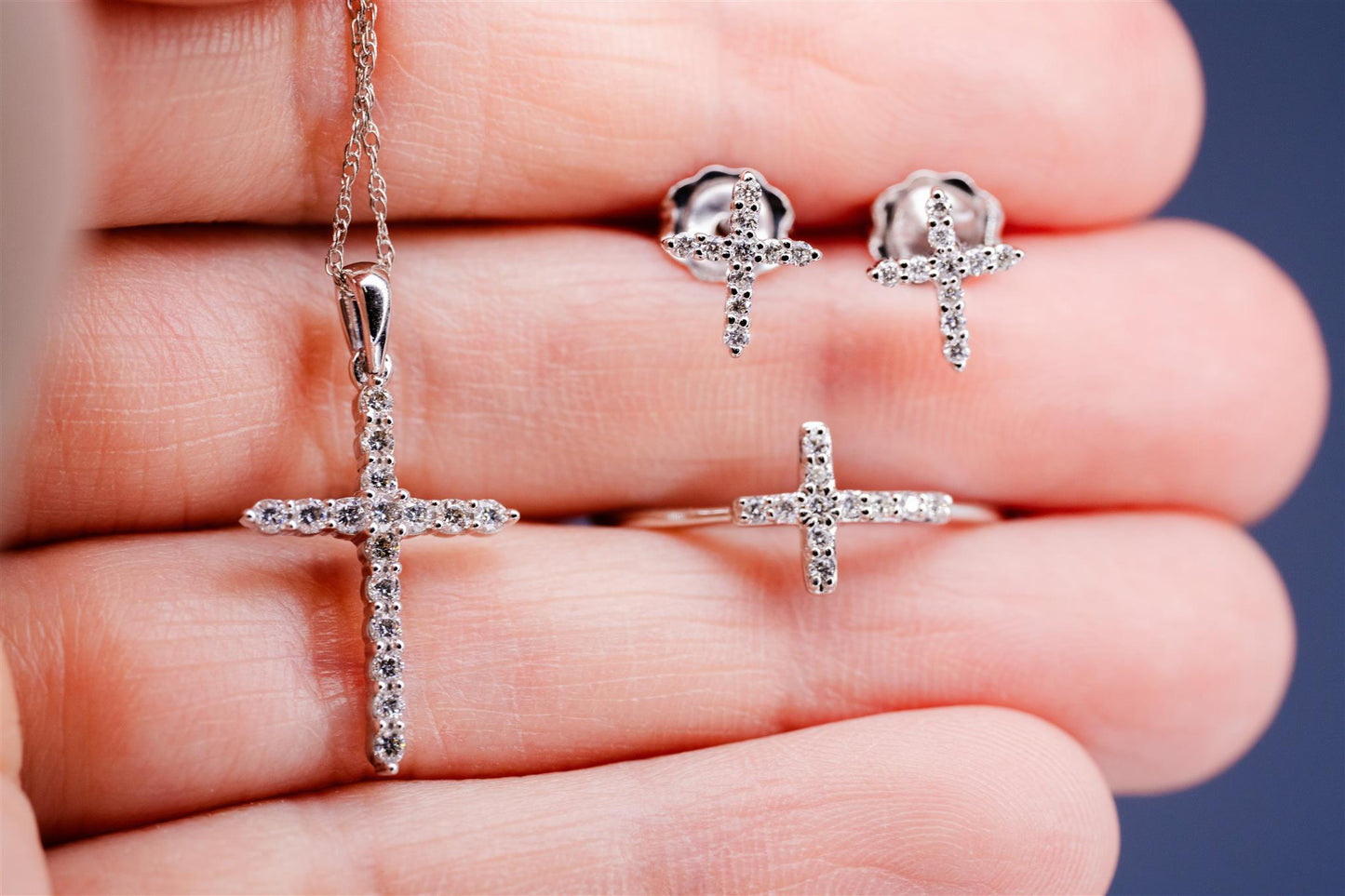 Diamond Cross Earrings