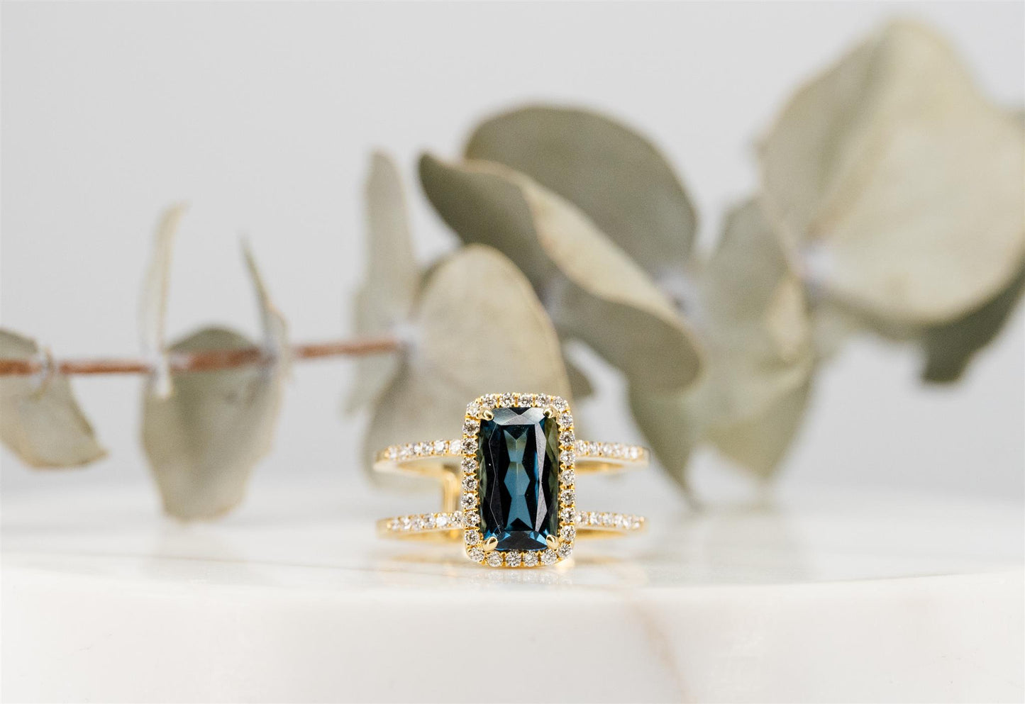 London Blue Topaz And Diamond Ring