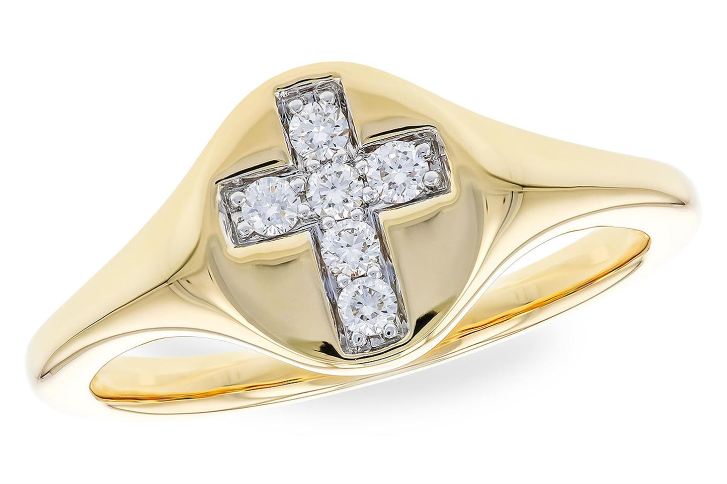 Diamond Cross Signet Ring