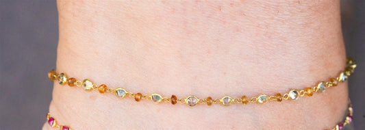 Citrine and Tourmaline Anklet