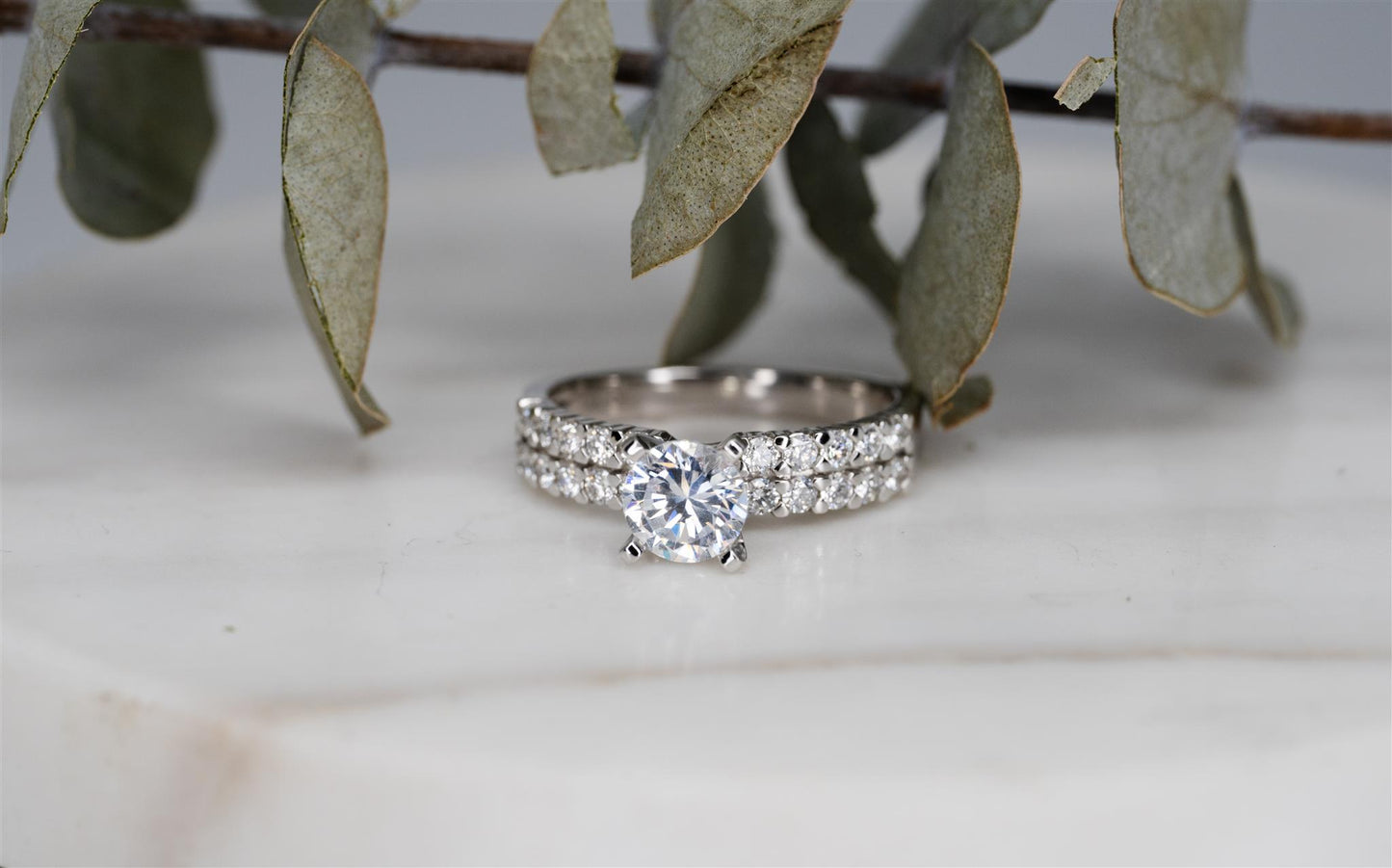 14k White gold Semi Mount Ring