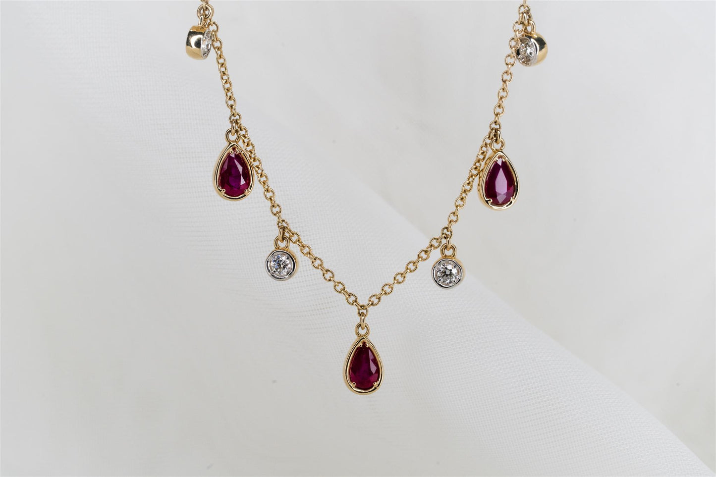Ruby & Diamond Dangle Necklace