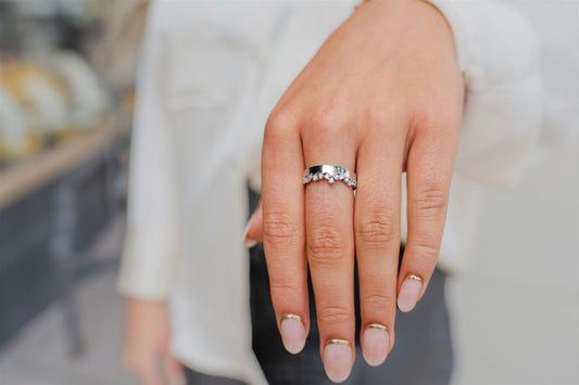 White Gold With Diamond Mountains Ring