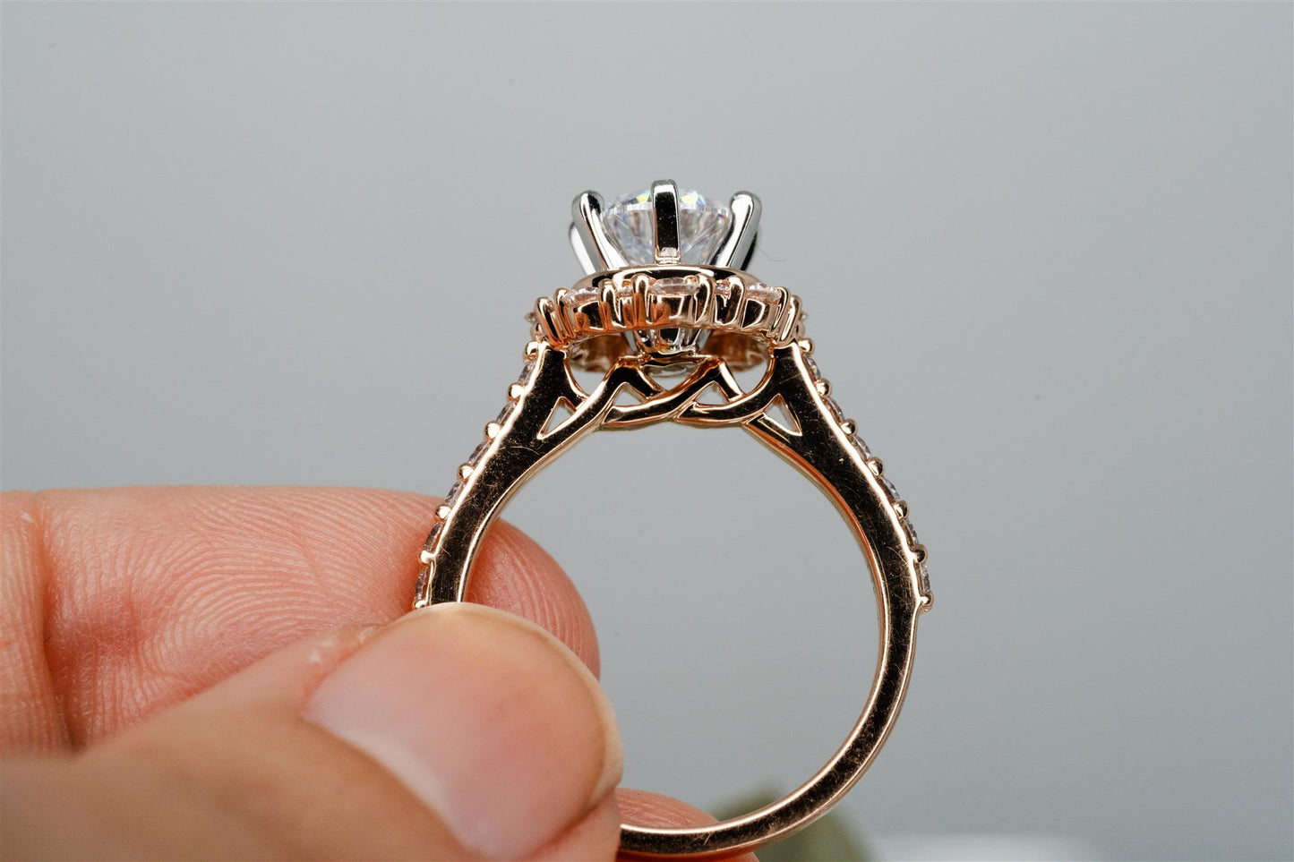 14k Rose Gold Semi Mount Diamond Ring