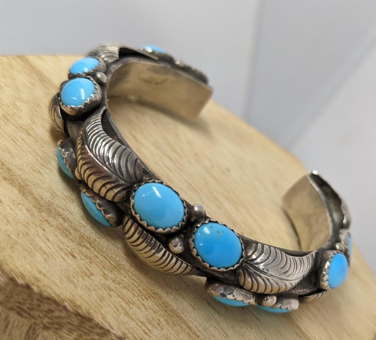 Sterling Silver Turquoise Leaf Bracelet